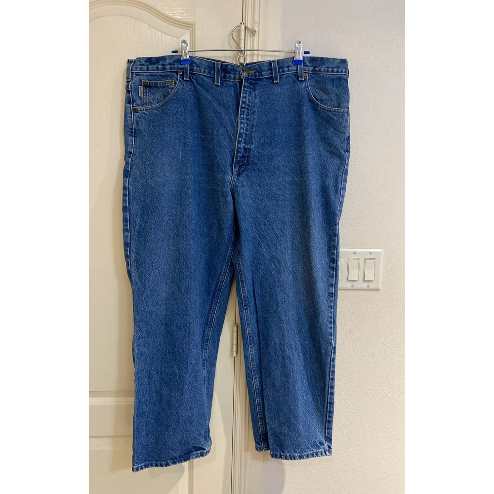 Carhartt B160 DST Mens 46X30 Relaxed Fit Denim Blue Jeans Straight Leg